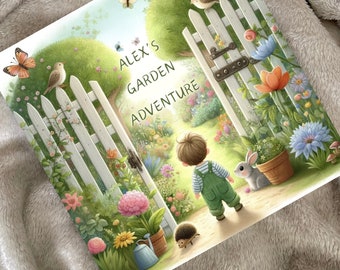 Libro per bambini personalizzato Avventura in giardino - Storia personalizzata con nome e illustrazione - Regalo unico per bambini - Regali personalizzati per bambini