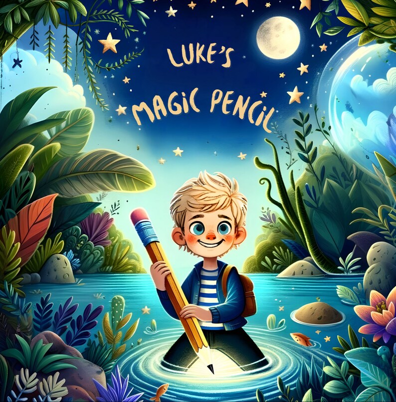 Libro infantil personalizado: Lápiz mágico Historia de aventuras personalizada con nombre e ilustración Regalo único Regalos personalizados para niños imagen 5