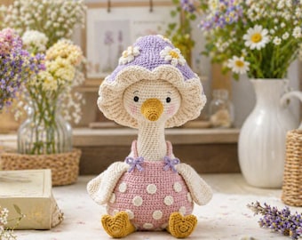 Goose Crochet, Handmade Crochet Gift, Animal Stuff Plush Toy