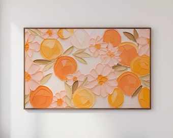Textured Orange Blossom Samsung Frame TV Art