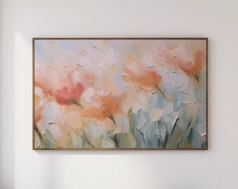 Arte abstrata com textura de flores da primavera para TV Samsung Frame.