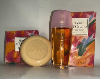 Fleurs d' Orlane Perfume 1 Oz Secret de Parfum EDT 30 ML & Soap Vintage Set x 2