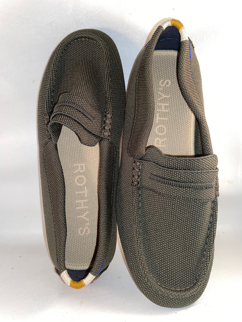 Rothy's Driver Women Shoes Flats Loafers Brand New NWOB Olive Green