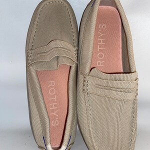 Rothy's Driver Women Shoes Flats Loafers Brand New NWOB Beige