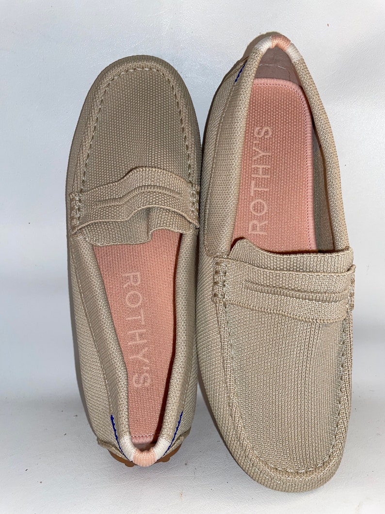 Rothy's Driver Women Shoes Flats Loafers Brand New NWOB Beige