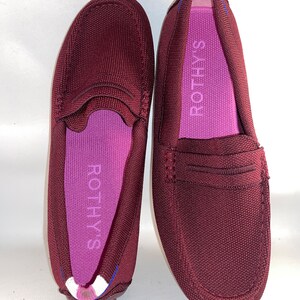 Rothy's Driver Women Shoes Flats Loafers Brand New NWOB Burgundy