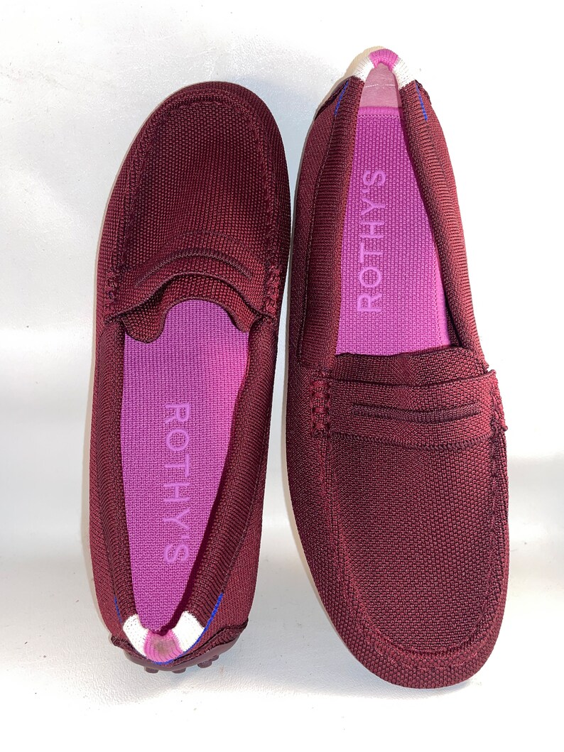 Rothy's Driver Women Shoes Flats Loafers Brand New NWOB Burgundy