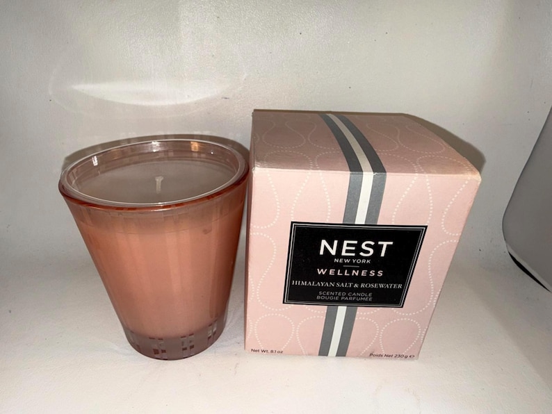 Candela Nest Wellness al sale himalayano e acqua di rose, 236 g (8.1 Oz) immagine 1