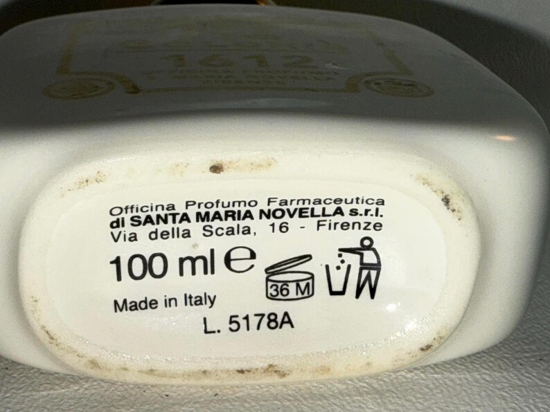 Santa Maria Novella Acqua Colonia Porcellana Perfume 3.4 Oz 100 ML Raro 90% imagen 3
