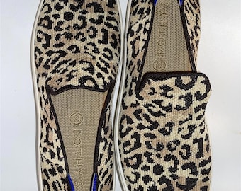 Rothy's Sneakers Leopard Cat Animal Woman Shoes Size 9 New