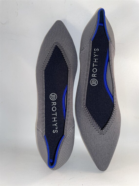 Rothy's Point Birdseye Gray Women's Shoes Flats Loafers Slip Size