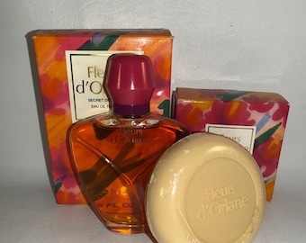 Fleurs d' Orlane Perfume 1.6 Oz Secret de Parfum & Soap Vintage Set Lot x 2