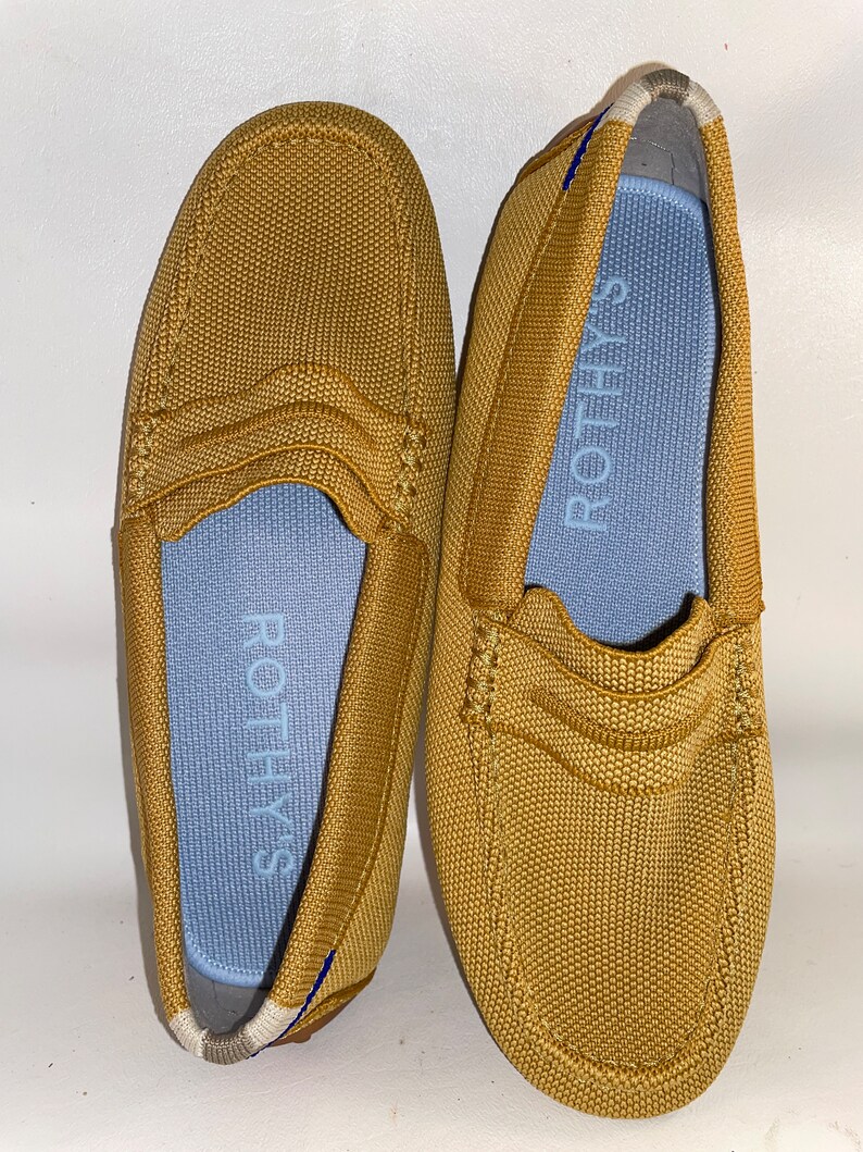 Rothy's Driver Women Shoes Flats Loafers Brand New NWOB Gold