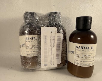 Le Labo Santal 33 Body Lotion 3 Oz 90 ML Travel SZ Set Lot x 3 Total of 9 Ozs