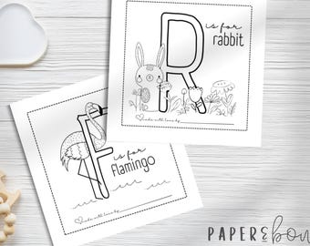 Baby Shower ABC Coloring Book Guest Book: Keepsake Alphabet Activity (Printable PDF & Canva Template)