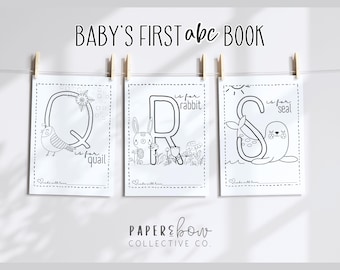 Baby Shower ABC Coloring Book Guest Book Alternative (PDF)