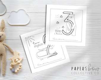 Baby's First 123 Coloring Book: Baby Shower Guest Book Alternative (Printable)