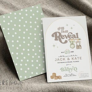 Sexe révéler Invitation barbecue dans l'arrière-cour Shower de couples B-B-Q Inviter Baby-Q en téléchargement numérique Modèle canva modifiable Carte de baby shower pour barbecue