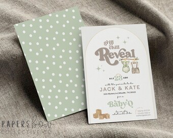 BBQ Gender Reveal Invitation: Couples Baby Shower, Editable Canva Template (Digital Download)