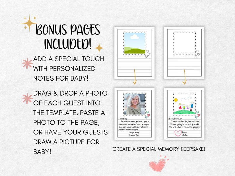 Baby Shower Guest Book Alternative Coloring Book Sign for Printable