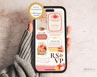 Apple of Our Eye Baby Shower Website Invitation, Fall Digital Invite with RSVP,  Editable Canva Template, BSA1