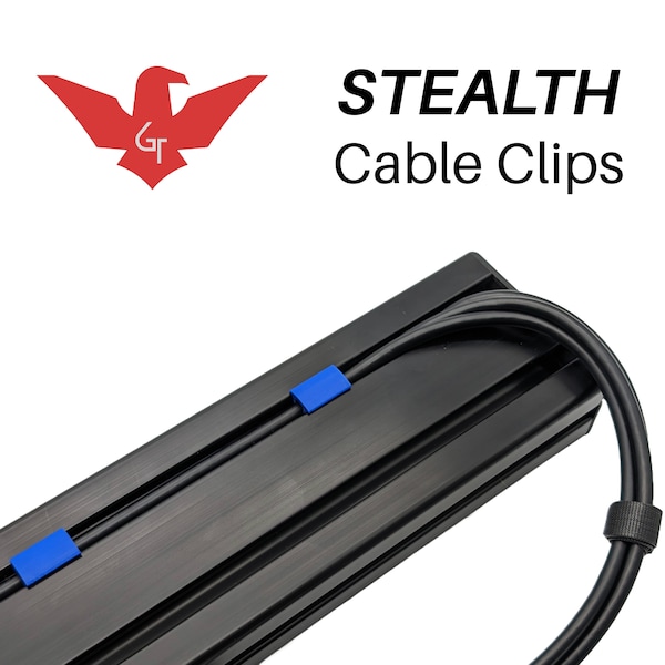 Cable Management Clip for 8020 Aluminum Extrusion | Low Profile Stealth Cable Retention | Sim Racing Concealed Wire Organizer | Stealth Clip