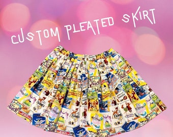CUSTOM Size DISNEY Inspired Vintage Movie Poster Child/Adult Skirt / Mom Skirt / Theme Parks Clothing / Lined / Made To Order