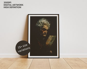 Impression d'art portrait de Mozart : oeuvre d'art sombre (téléchargement numérique)