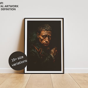 Napoleon Digital Portrait Download in the Style of Jean Béraud, Fine Art Print, Artistic Dark Artwork, Instant Download, Napoleon Bonaparte