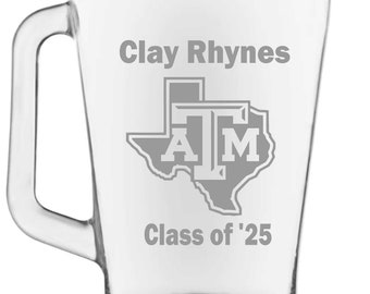 Aggie Ring Dunk Etched Beer Pitchers