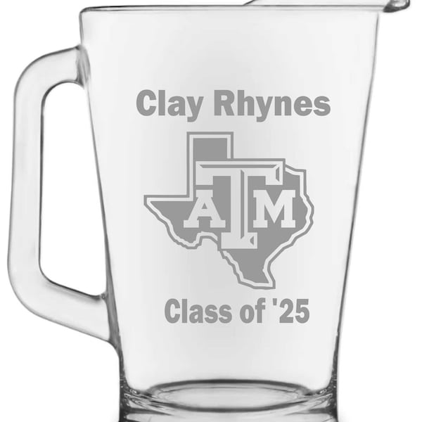 Aggie Ring Dunk Etched Beer Pitchers