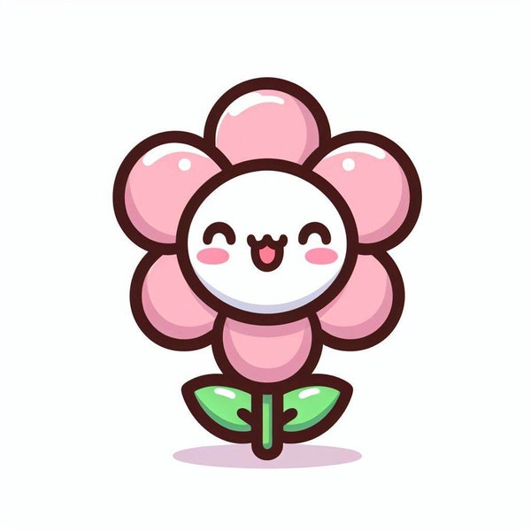 2 Cute & Kawaii Blumen Design VORLAGEN (TRANSPARENT PNG) (4k High Auflösung)