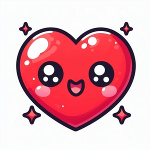 2 Cute & Kawaii Heart Design TEMPLATES (TRANSPARENT PNG) (4k High Resolution)
