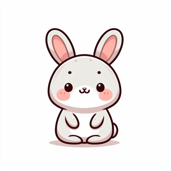 2 Cute & Kawaii Easter Bunny Design TEMPLATES (TRANSPARENT PNG) (4k High Resolution)