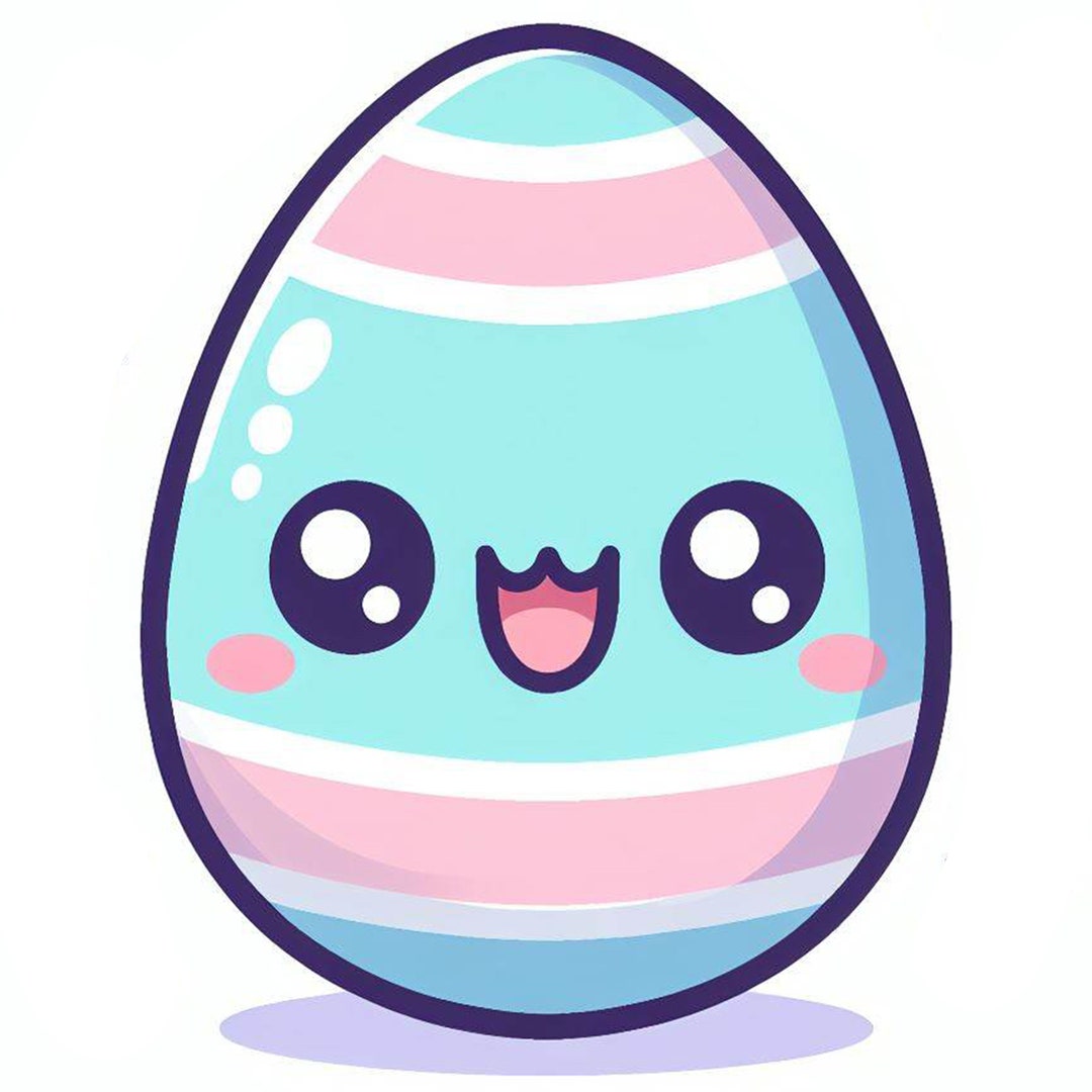 2 Cute & Kawaii Easter Egg Design TEMPLATES (TRANSPARENT PNG) (4k High
