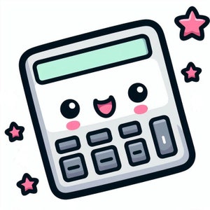 2 Cute & Kawaii Calculator Design TEMPLATES (TRANSPARENT PNG) (4k High Resolution)