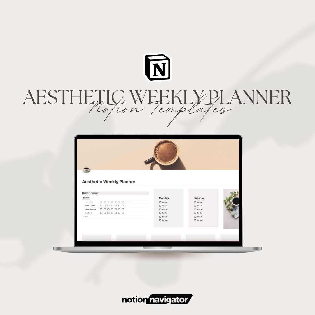 Aesthetic Weekly Planner | Digital Notion Template - Etsy