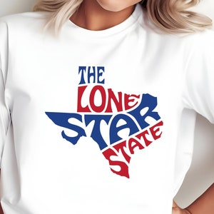 Camiseta del Estado de la Estrella Solitaria de Texas: Camiseta con gráfico del Orgullo de Texas, camiseta vintage del oeste de Texas, camiseta con el mapa de Texas en rojo, blanco y azul, regalo sureño