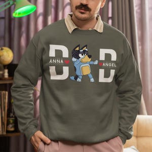 Custom Dad Sweatshirt with Kid Names, Father&#39;s Day Gift, New Dad Tshirt, Personalized Dad Sweatshirt, Custom Kids Names Hoodie, Fathers Day