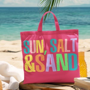 Personalized Tote Bag - Summer Tote Bags - Tropical Vacation - Reusable Shopping Bag - Beach Tote -  Summer Vacation Bag - Personalized Gift
