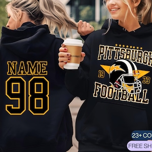 Personalisierte Pittsburgh Fußball Hoodie, Pittsburgh Sweatshirt, Retro Steeler Shirt, Pittsburgh Shirt, Pittsburgh Football Merch