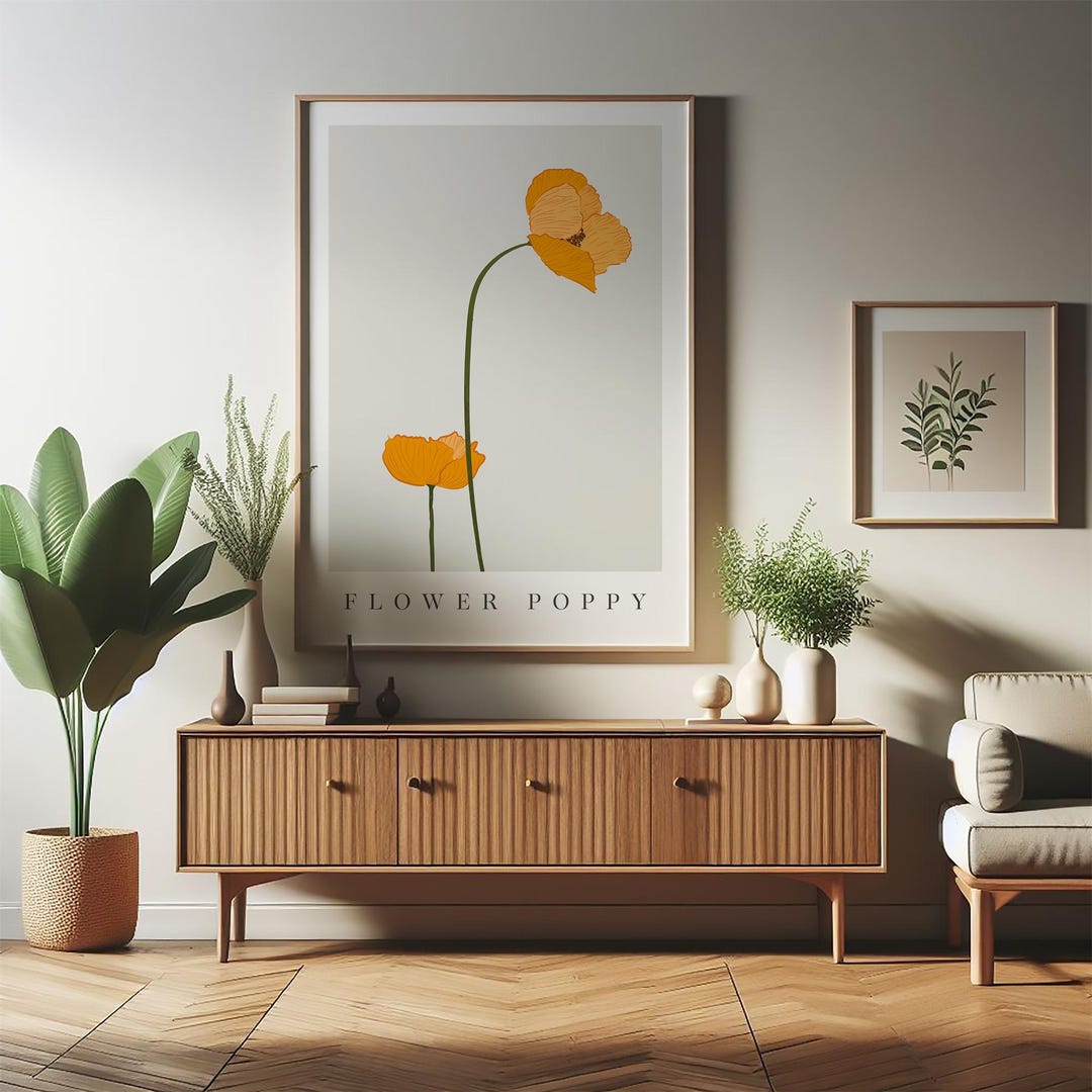 Poppy Flower Wall Art, Poppy Wall Art Prints, Floral Art Prints, Poppy ...