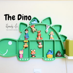 Grön dinosauriehylla Tonie: Barnrumsdisplay, högtalarhållare (kompatibel med Toniebox 1 och Toniebox 2)