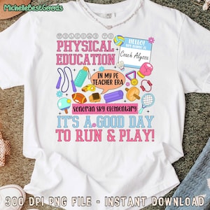 Custom PE Physical Education Teacher Png, Teacher Appreciation Png, Custom Coach Png, Gift for Coach Back To School, Personalized