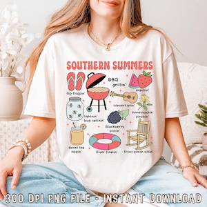 Southern Summers Png, Southern Sublimation, Summer Png, Sweet Tea, Grilling, Southern T-Shirt Design, Concert, Fishing, Watermelon, Digital
