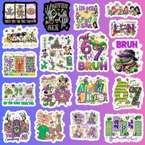18-pack Mardi Gras-klistermärken, New Orleans-vinylklistermärken - Vattentäta vinylklistermärken för bärbara datorer, vattenflaskor, journaler, planerare