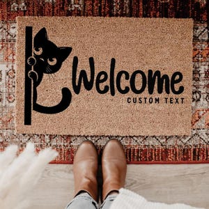 Custom Welcome Cat Doormat, Funny Cat Doormat, Gift For Pet Lovers, Custom Cat Doormat, New Home , Cat Lover Present, Hope You Like Cats