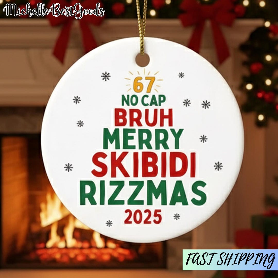 Ornament Rizz Gen Z Teen Slang Christmas Ornament, Skibidi Ohio Rizz Sigma Toilet ...