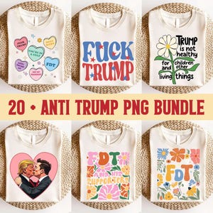 20+ Anti Trump Png Bundle, Subtle Fck Trump Flower, Anti Trump, Gift for Democrat, Progressive Liberal, Never Trump, Not My Pres