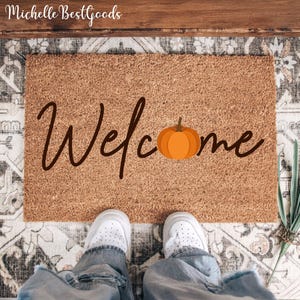 Pumpkin Welcome Mat, Pumpkin Doormat, Fall Doormat, Fall Decor, Doormat for Fall, Fall Door Mat, Pumpkin Welcome Mat, Fall Farmhouse Decor